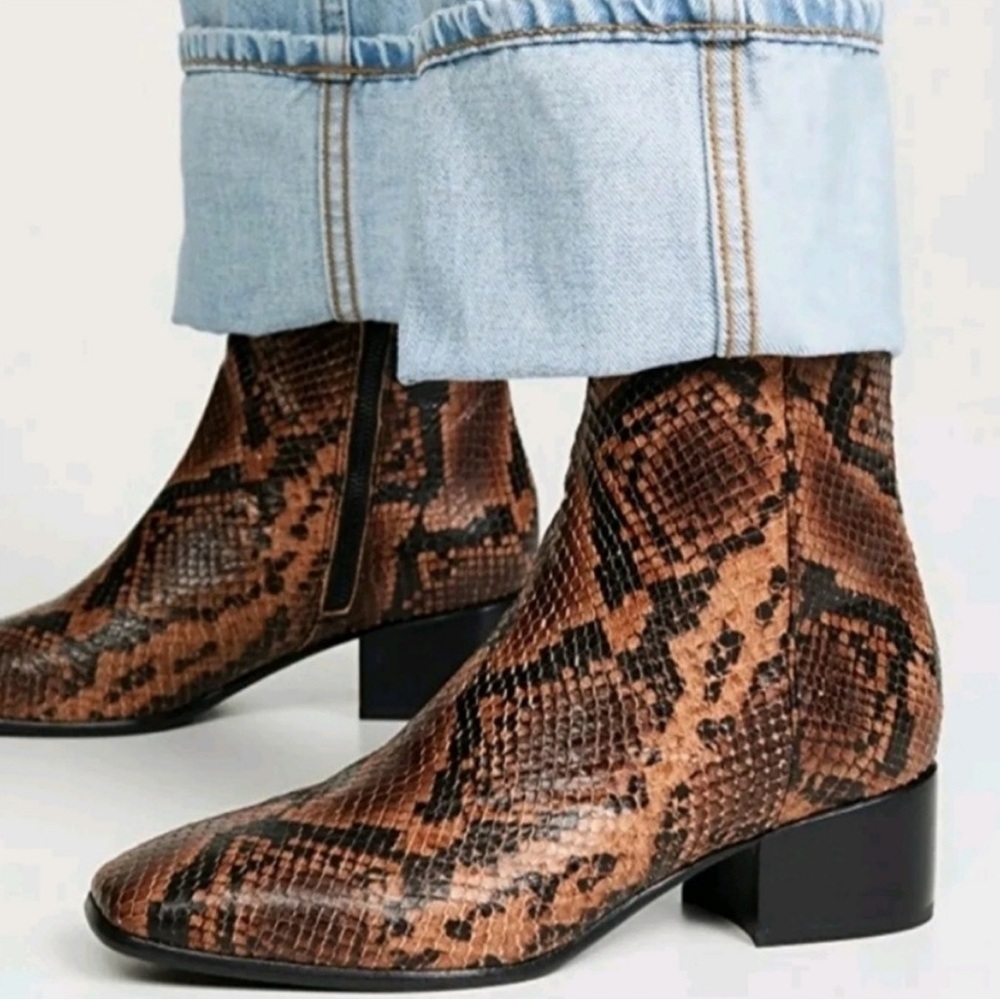 Rag & Bone Aslen snake skin leather boots